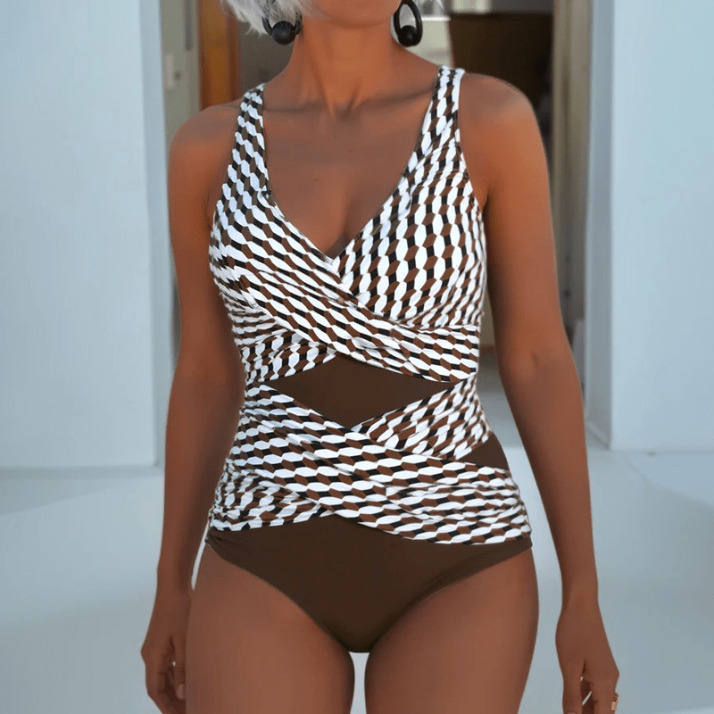 Maillot de bain une pièce à devant croisé – Élégant et confortable - ClaretteClarette