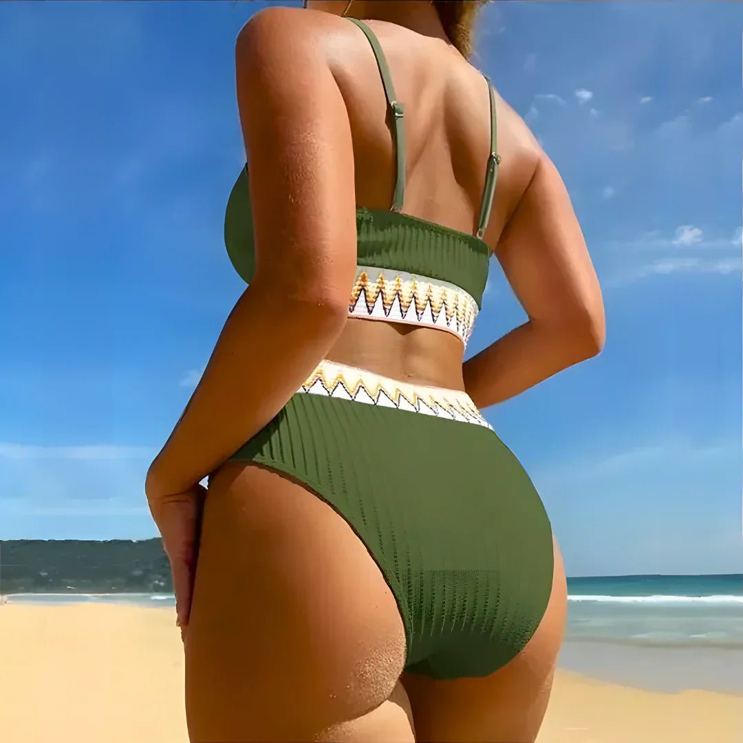 Victoria – Bikini deux pièces au style bohème avec taille haute et push - up pour femmes – coupe flatteuse - ClaretteClarette
