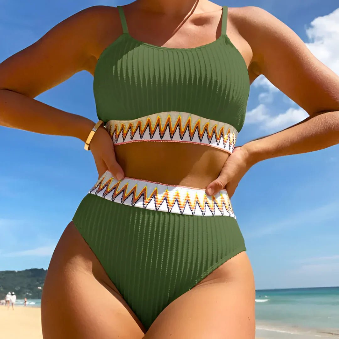 Victoria – Bikini deux pièces au style bohème avec taille haute et push - up pour femmes – coupe flatteuse - ClaretteClarette
