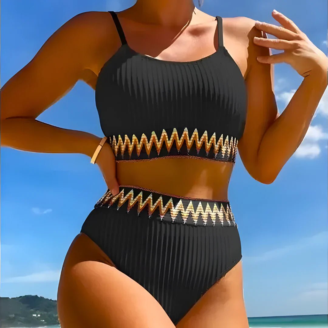 Victoria – Bikini deux pièces au style bohème avec taille haute et push - up pour femmes – coupe flatteuse - ClaretteClarette